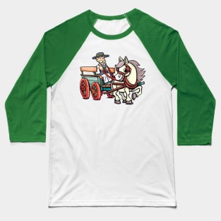 coachman drives a horse-drawn carriage Baseball T-Shirt